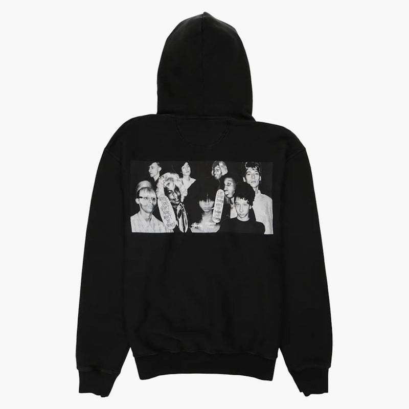 Stussy x Martine Rose Collage Pigment Dyed Hoodie Black