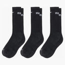 Stussy X Nike Dri-fit Crew Socks (3 Pack) Black