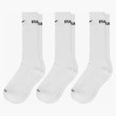 Stussy X Nike Dri-fit Crew Socks (3 Pack) White