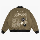 Stussy X Nike Reversible Varsity Jacket (asia Sizing) Medium Olive/bright Mandarin