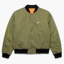 Stussy X Nike Reversible Varsity Jacket Medium Olive/bright Mandarin