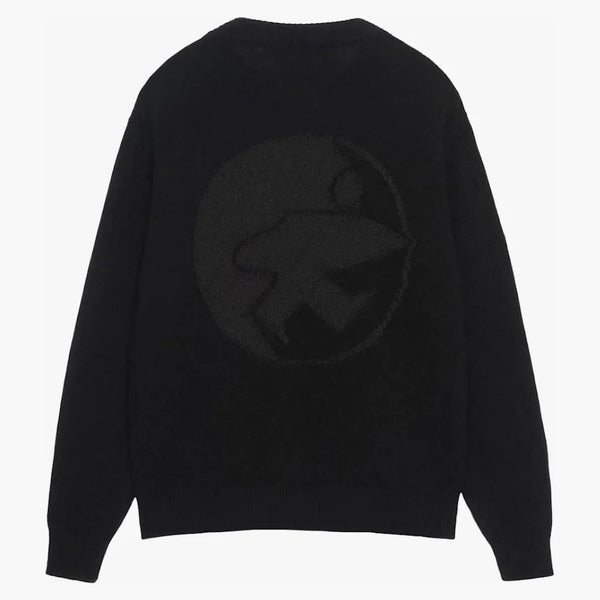 Stussy x La nostra eredità a maglia rotonda nera surfman