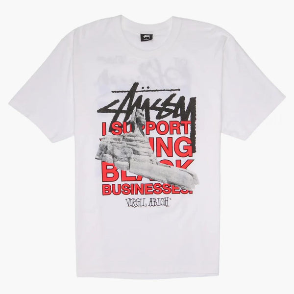 T-shirt della collezione di tour mondiali di Stussy X Virgil Abloh