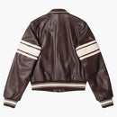 Stussy X Wales Bonner Leather Varsity Jacket Brown
