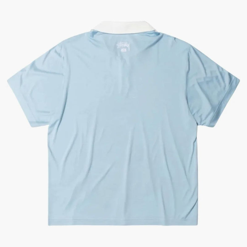 Stussy X Wales Bonner Silk Polo Blue