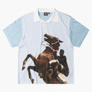 Stussy X Wales Bonner Silk Polo Blue