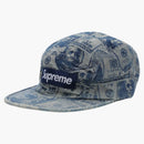 Supreme $ 100 Bill Camp Cap Blue