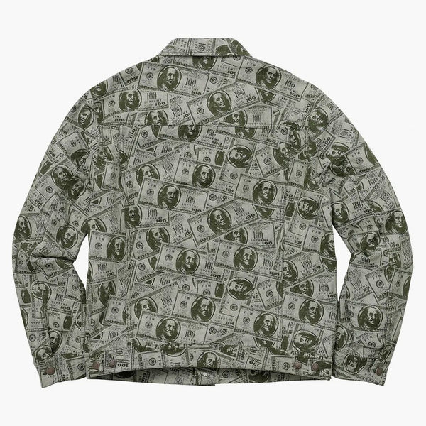 Supreme 100 dollar Bill Trucker Jacket Green