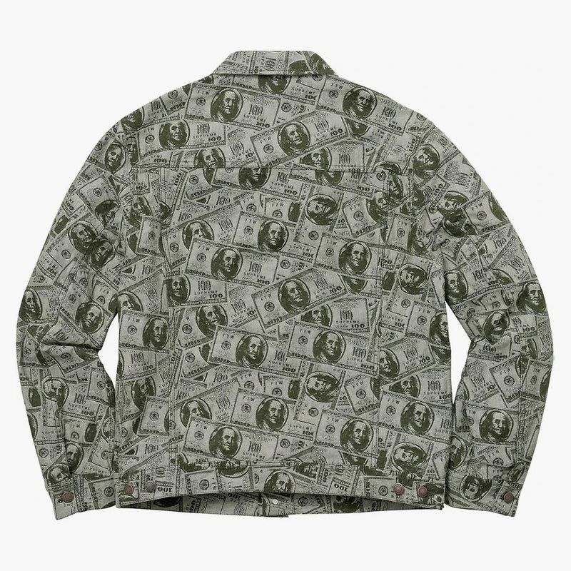 Supreme 100 Dollar Bill Trucker Jacket Green