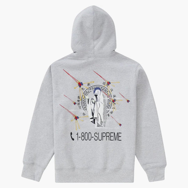 Supreme 1-800 Hooded Sweatshirt Heather Gray