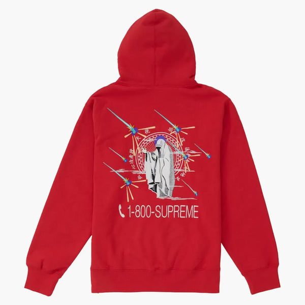 Supreme 1-800 Hooded Sweatshirt Red
