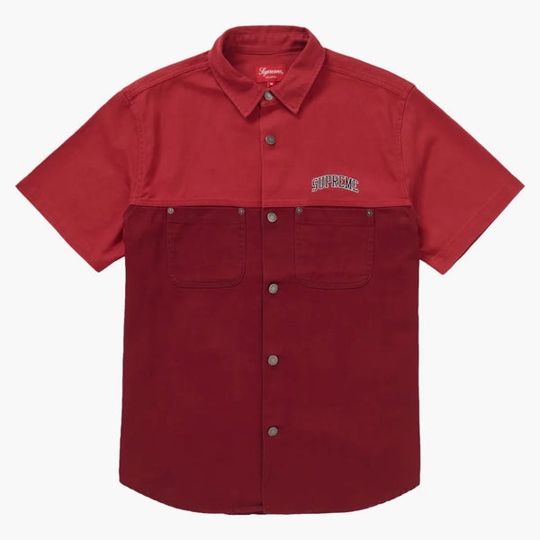 Supreme 2-tone Denim S/s Shirt Red