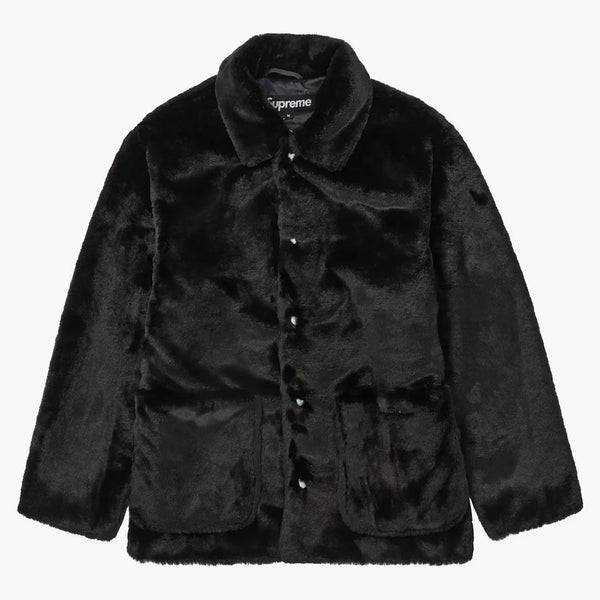 Supreme 2-tone Faux Fur Shop Coat Black