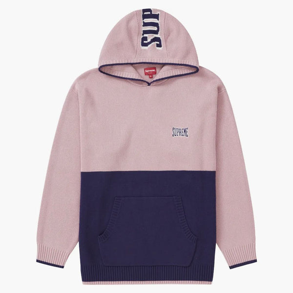 Supreme 2-tone hooded sweater pink