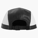 Nejvyšší 2-tone kožený táborový čepice černá