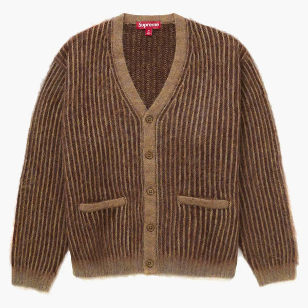 Supreme 2-Tone Mohair Cardigan Light Brown