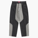 Supreme 2 Tone Paneled Baggy Jean Black