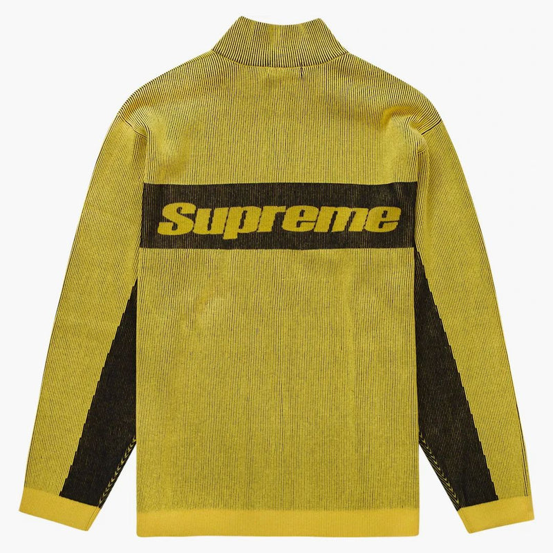 Supreme 2-tone Ribbed Zip Up Sweater Yellow