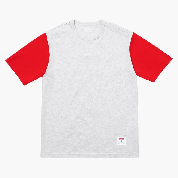 Supreme 2-tone S/s Henley Ash Grey
