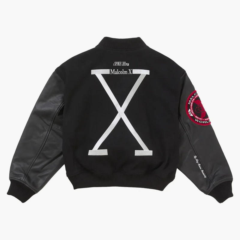 Supreme 40 Acres Malcolm X Varsity Jacket Black