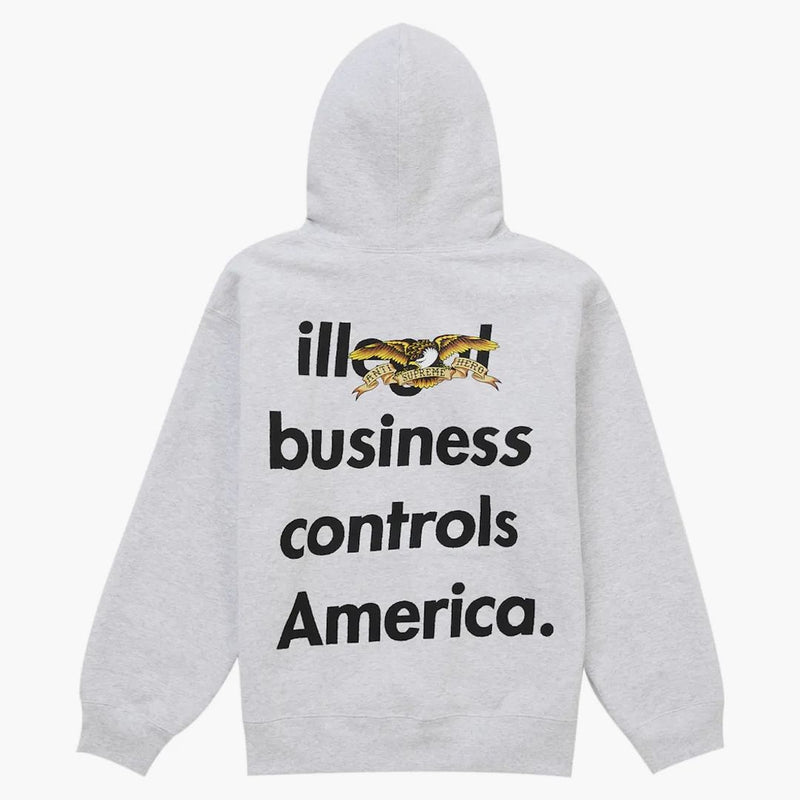 Supreme Antihero Hooded Sweatshirt (fw25) Ash Grey