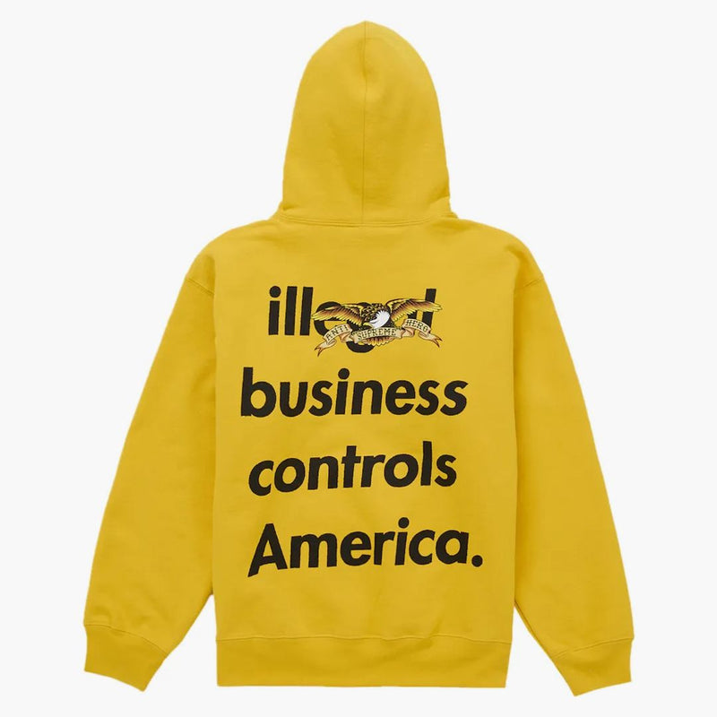 Supreme Antihero Hooded Sweatshirt (fw25) Yellow