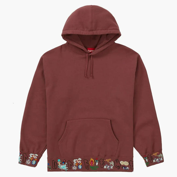 Supreme aoi icons hooded sweatshirt plum