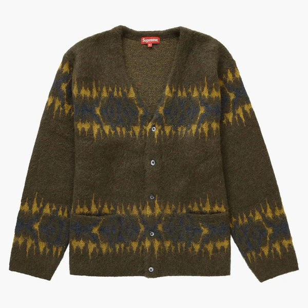 Supreme Abstract Stripe Cardigan Olive