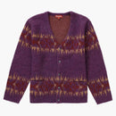 Supreme abstract stripe cardigan plum