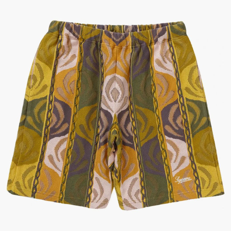 Supreme Abstract Textured Knit Short Dark Olive