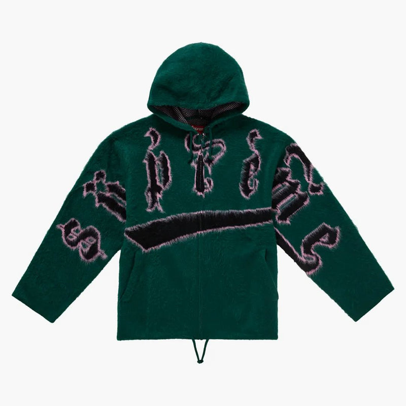 Supreme Accent Brushed Zip Up Hooded tröja grön