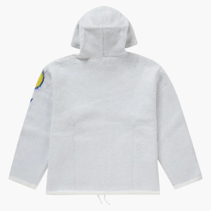 Supreme Accent Brushed Zip Up Hooded Sweater White