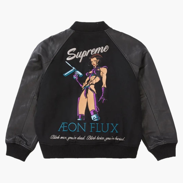 Supreme Aeon Flux Varsity Jacket Black