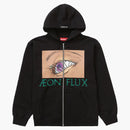 Nejvyšší aeon flux zip nahoru mikina s kapucí černou