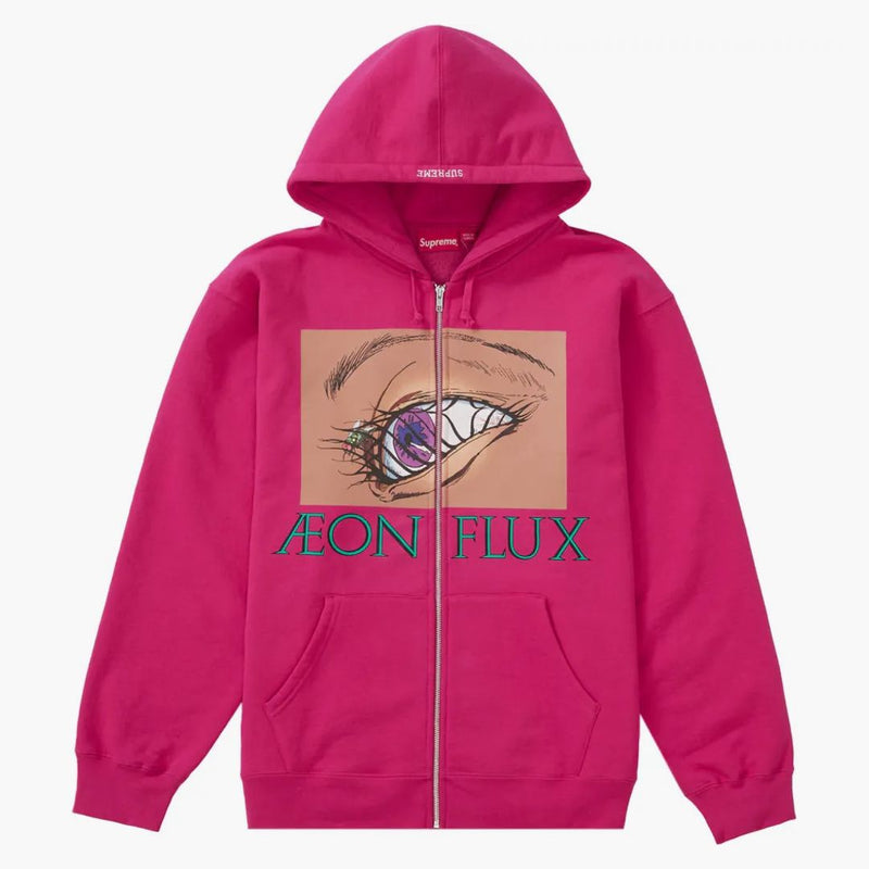 Nejvyšší aeon flux zip nahoru kapucí mikina fuchsia
