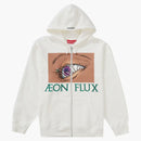 Supreme Aeon Flux Zip Up Hooded Sweatshirt White