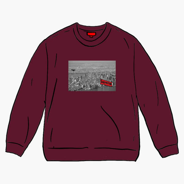 Supreme Aerial Crewneck Burgundy