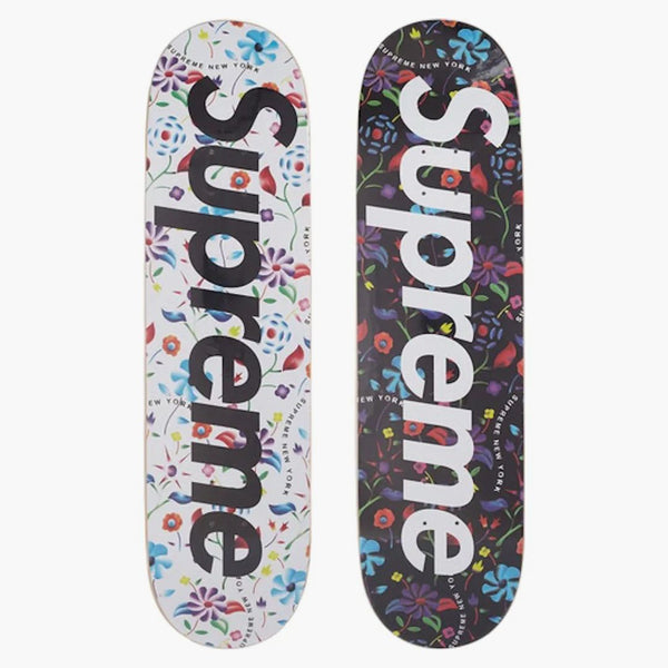 Supreme Airbrushed Floral Skateboard Deck Black/white Set