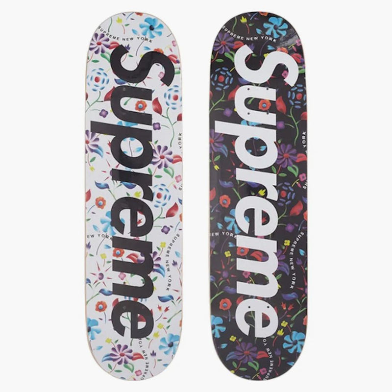 Supreme Airbrushed Floral Skateboard Deck Black/white Set