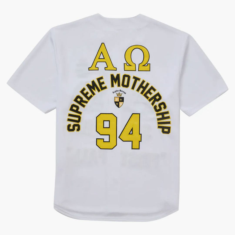 Supreme Alpha Omega Baseball Jersey White