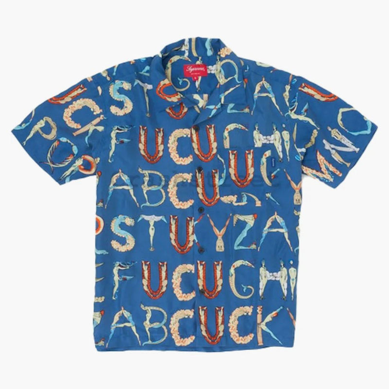 Supreme Abeceda Silk Shirt Navy