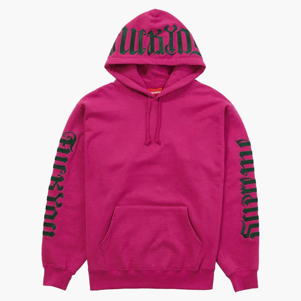 Supreme Ambigram Hooded Sweatshirt Raspberry