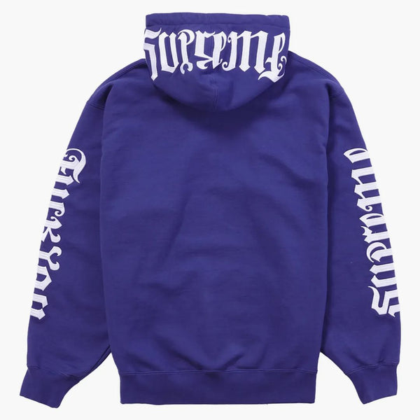 Supreme Ambigram Hooded Sweatshirt tvättade marinen