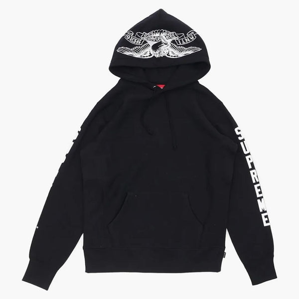 Supreme Anti Hero Hooded Sweatshirt svart