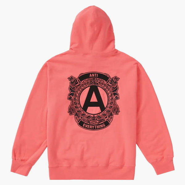 Supreme Anti Hooded Sweatshirt Bright Coral
