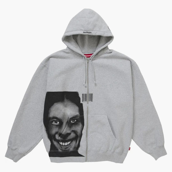 Supreme Aphex Twin Zip Up Hooded Sweatshirt Heather Grey