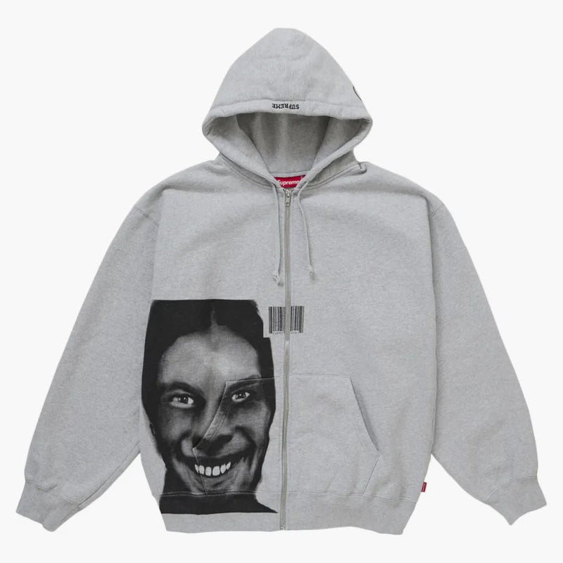 Supreme Aphex Twin Zip Up Hooded Sweatshirt Heather Grey
