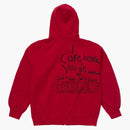 Supreme aphex twin zip up hooded sweatshirt red