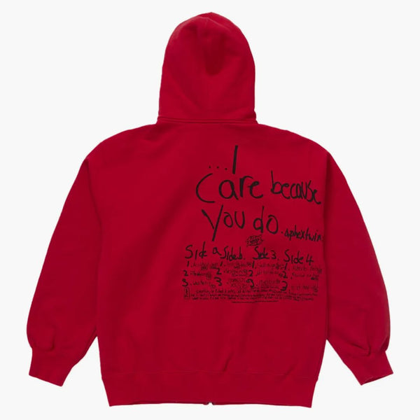 Supreme Aphex Twin Zip Up Hooded Sweatshirt Red