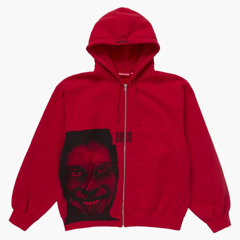 Supreme Aphex Twin Zip Up Hooded Sweatshirt Red